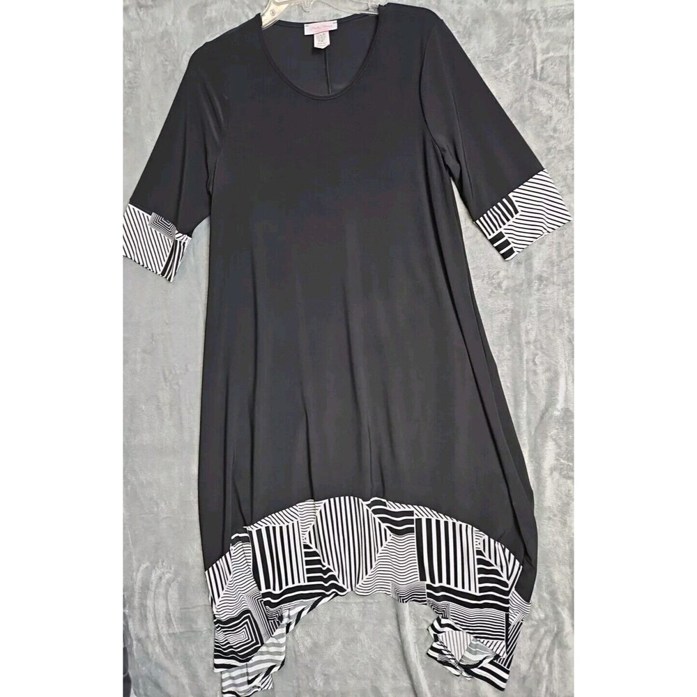 Pretty Woman Vintage Dress 1X Black maxi party dance USA stretch